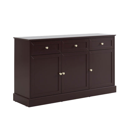 Ruby 3 Door Sideboard with Drawers - Chocolate - DUSK