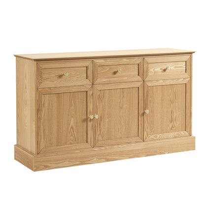Ruby 3 Door Sideboard with Drawers - Light Wood - DUSK