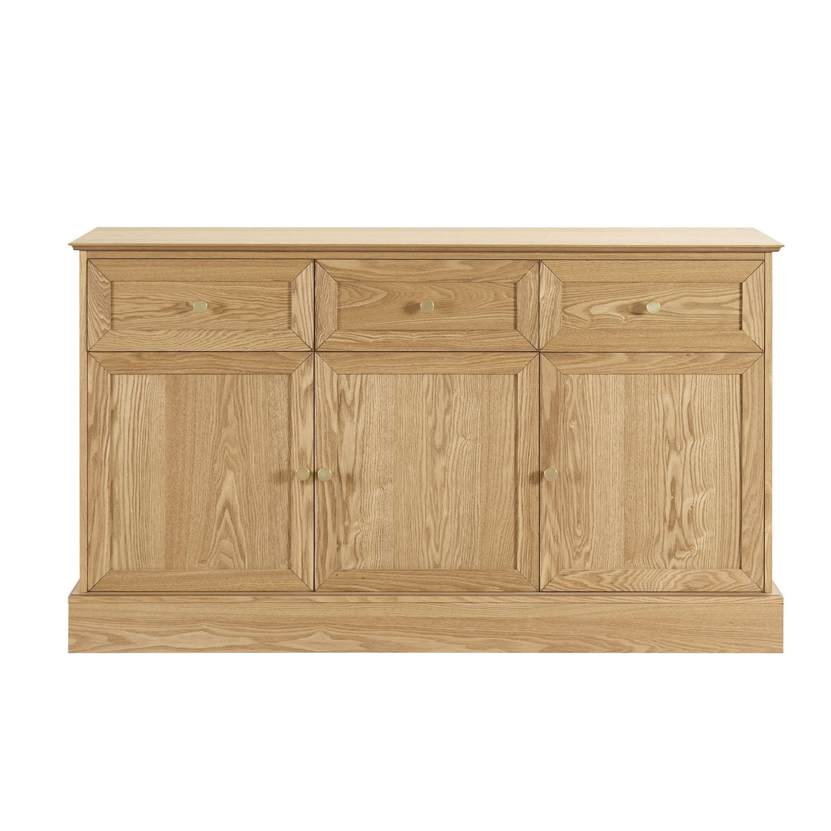 Ruby 3 Door Sideboard with Drawers - Light Wood - DUSK