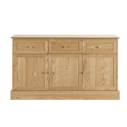 Ruby 3 Door Sideboard with Drawers - Light Wood - DUSK