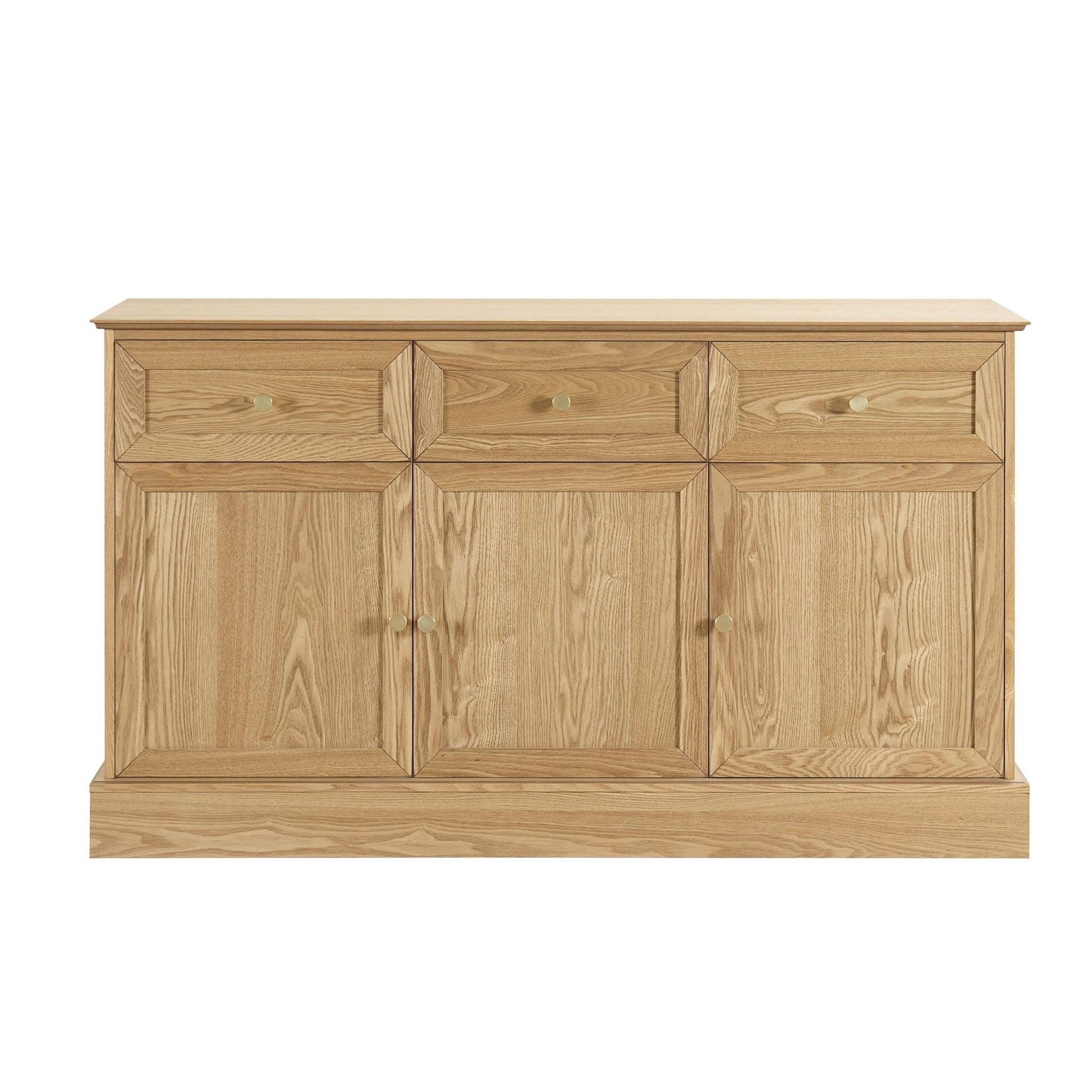Ruby 3 Door Sideboard with Drawers - Light Wood - DUSK