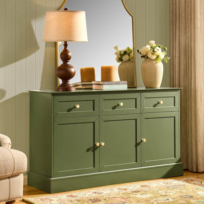 Ruby 3 Door Sideboard with Drawers - Olive - DUSK