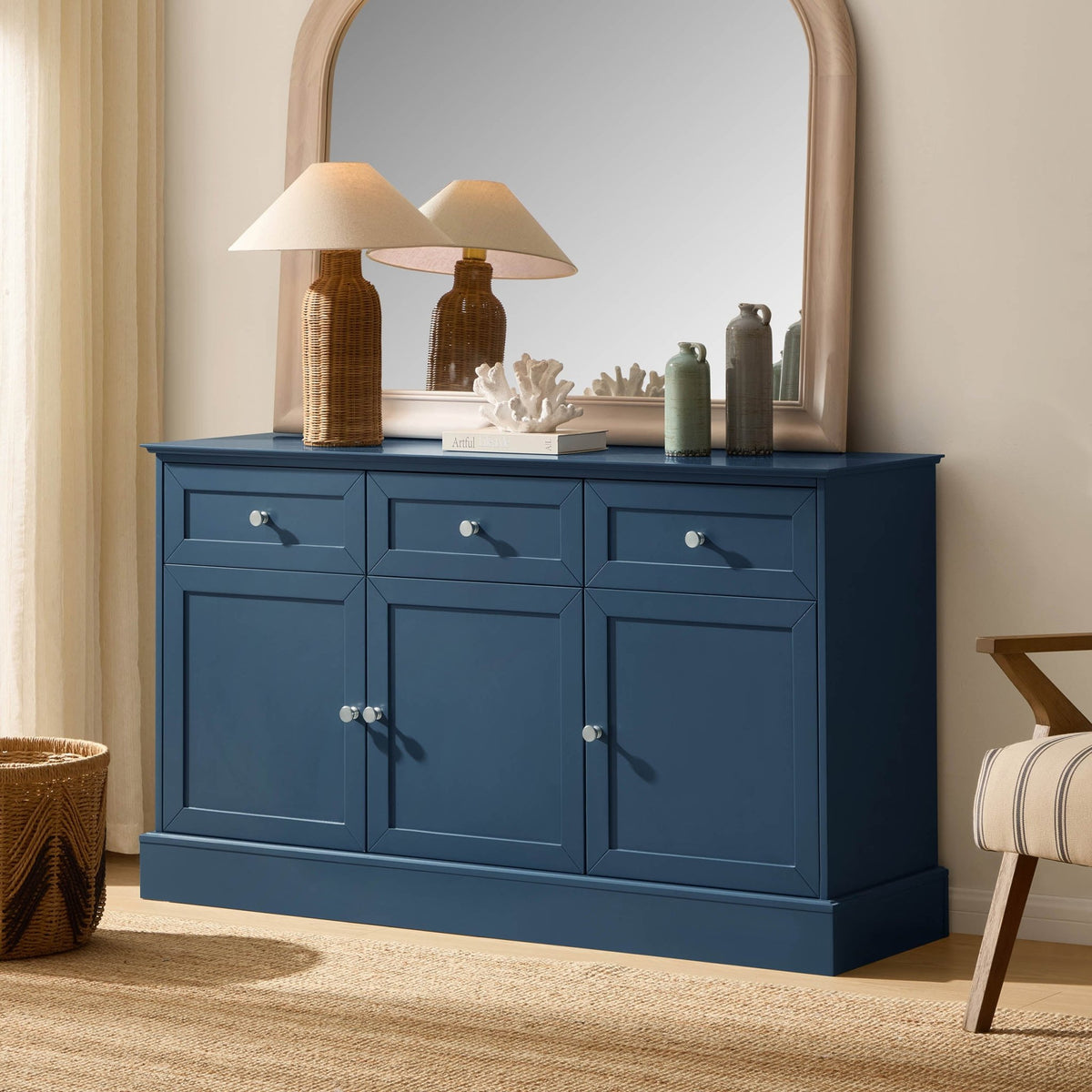 Ruby 3 Door Sideboard with Drawers - Teal - DUSK