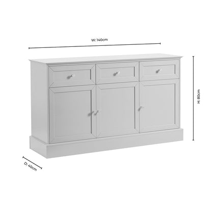Ruby 3 Door Sideboard with Drawers - Teal - DUSK