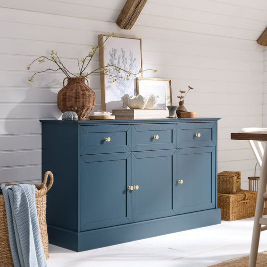 Ruby 3 Door Sideboard with Drawers - Teal - DUSK