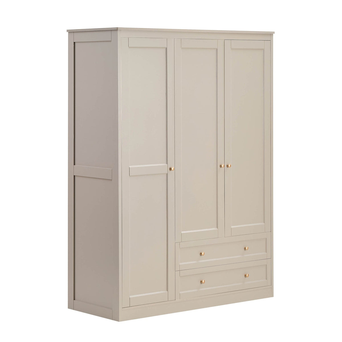 Ruby 3 Door Wardrobe 2 Drawers - Taupe - DUSK