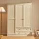 Ruby 3 Door Wardrobe with Drawers - Cream - DUSK