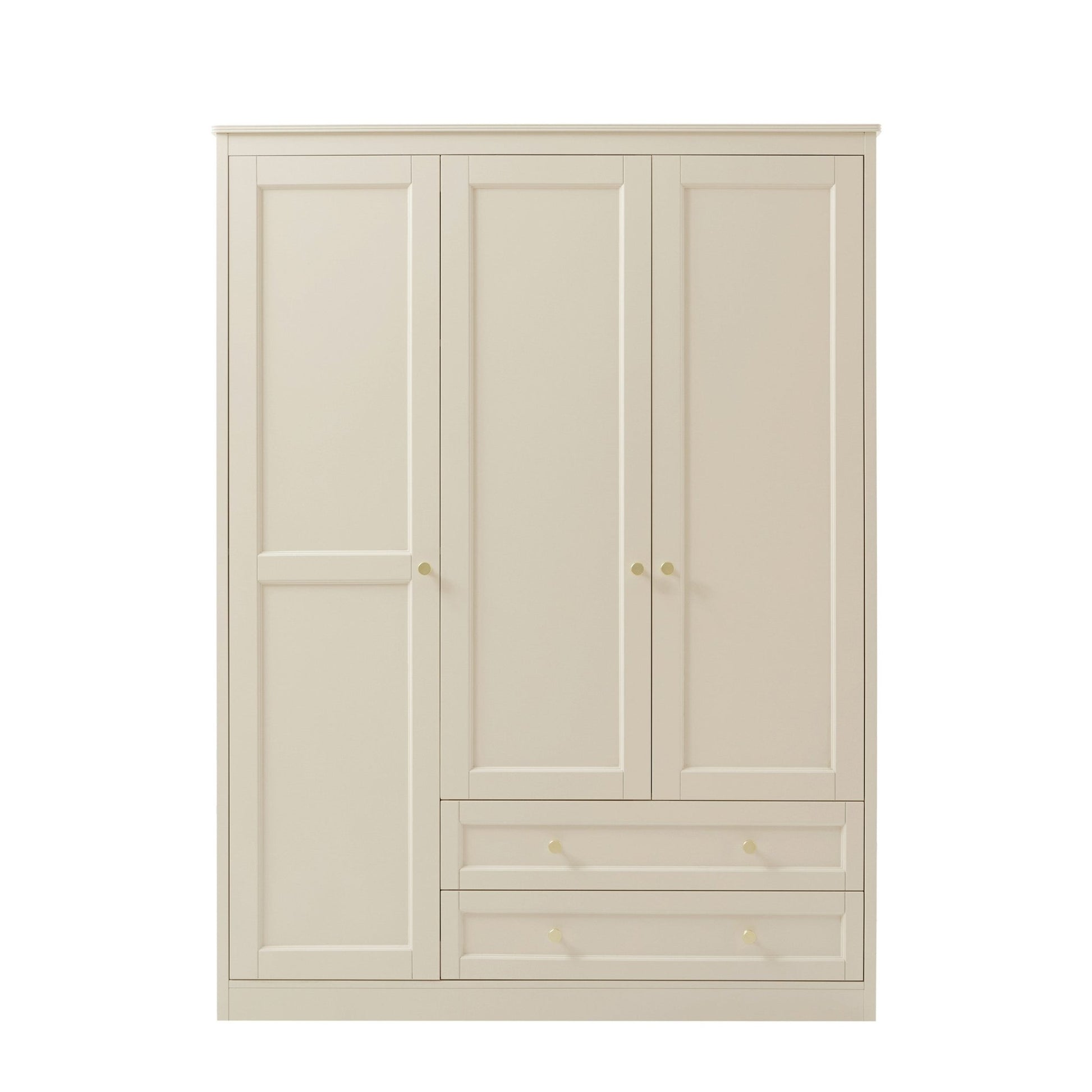 Ruby 3 Door Wardrobe with Drawers - Cream - DUSK
