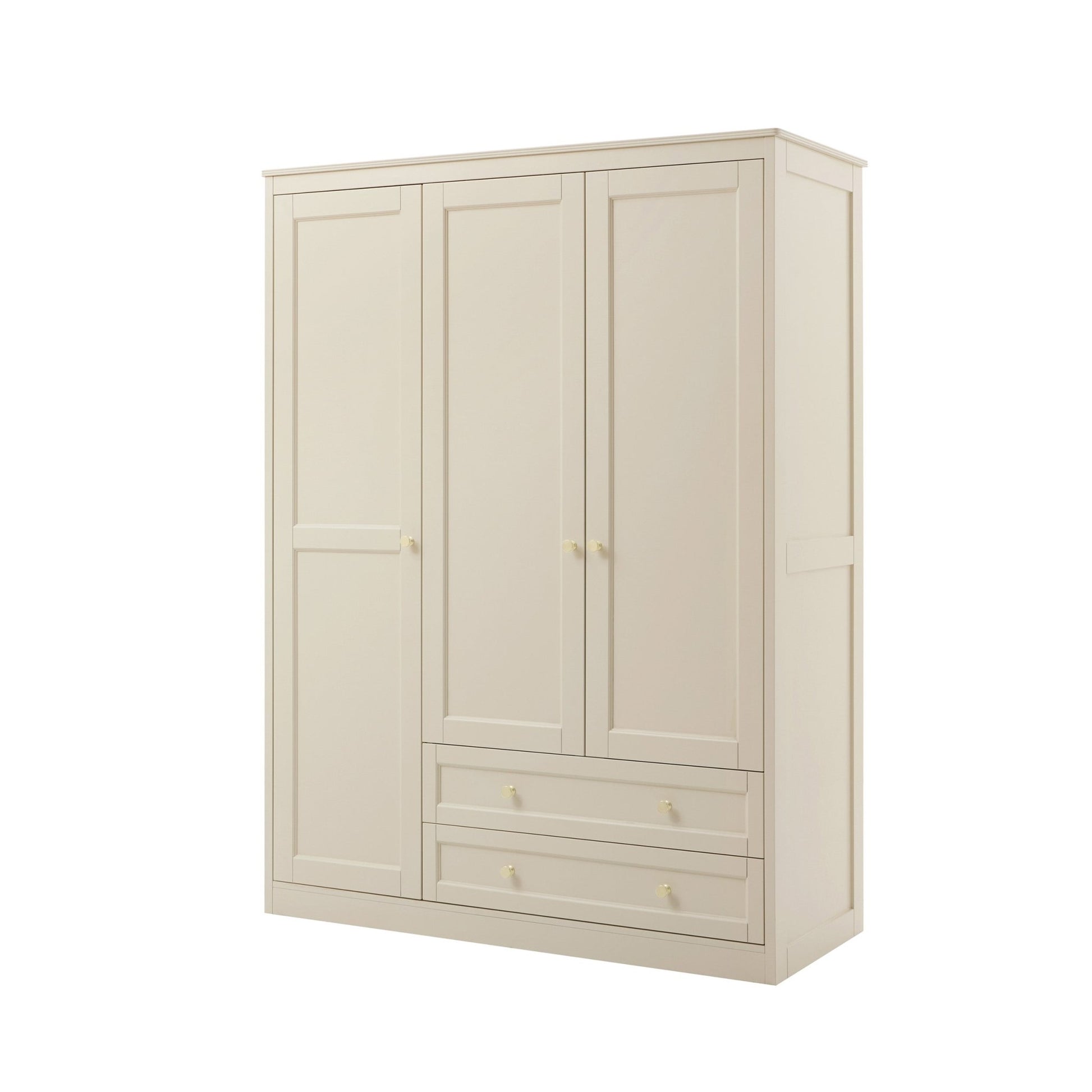 Ruby 3 Door Wardrobe with Drawers - Cream - DUSK