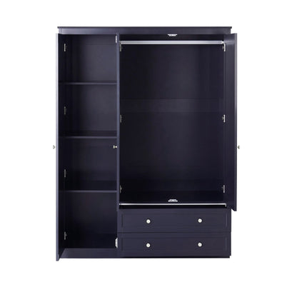 Ruby 3 Door Wardrobe with Drawers - Midnight - DUSK