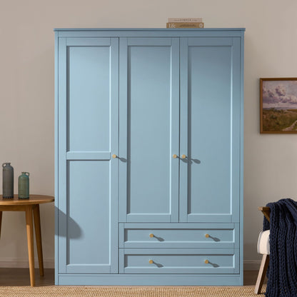 Ruby 3 Door Wardrobe with Drawers - Sky Blue - DUSK
