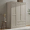 Ruby 3 Door Wardrobe with Drawers - Taupe - DUSK
