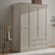 Ruby 3 Door Wardrobe with Drawers - Taupe - DUSK