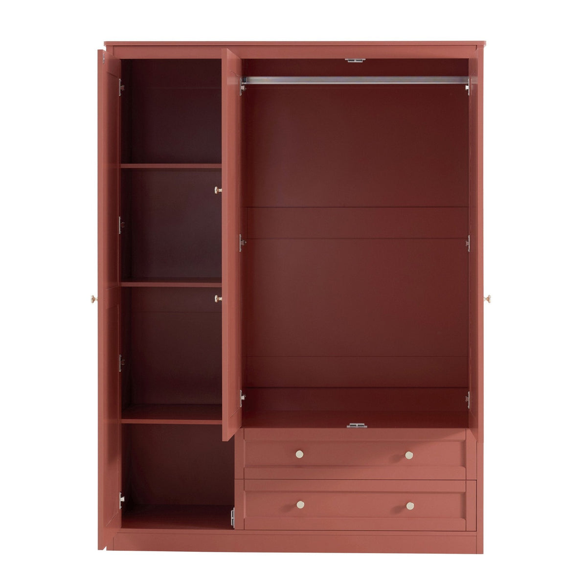 Ruby 3 Door Wardrobe with Drawers - Terracotta - DUSK