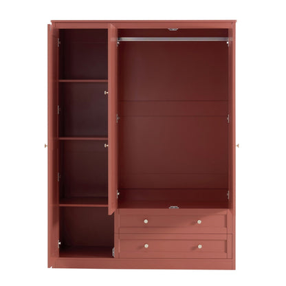 Ruby 3 Door Wardrobe with Drawers - Terracotta - DUSK