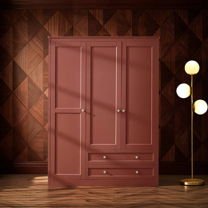 Ruby 3 Door Wardrobe with Drawers - Terracotta - DUSK