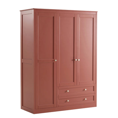 Ruby 3 Door Wardrobe with Drawers - Terracotta - DUSK