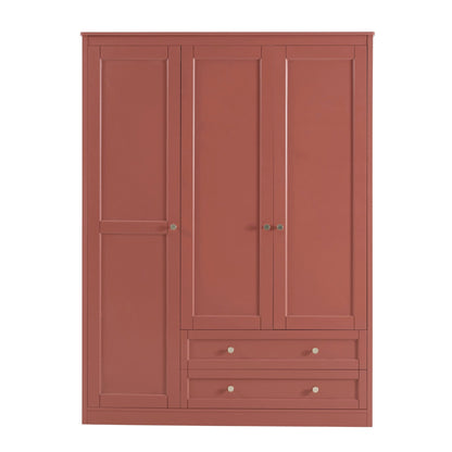 Ruby 3 Door Wardrobe with Drawers - Terracotta - DUSK
