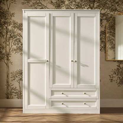 Ruby 3 Door Wardrobe with Drawers - Warm White - DUSK