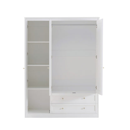Ruby 3 Door Wardrobe with Drawers - Warm White - DUSK