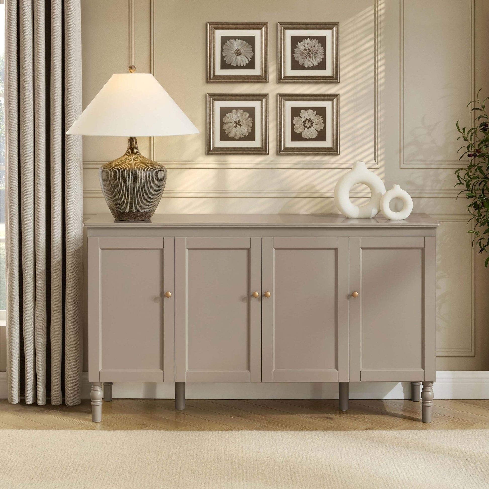 Ruby 4 Door Sideboard - Taupe - DUSK