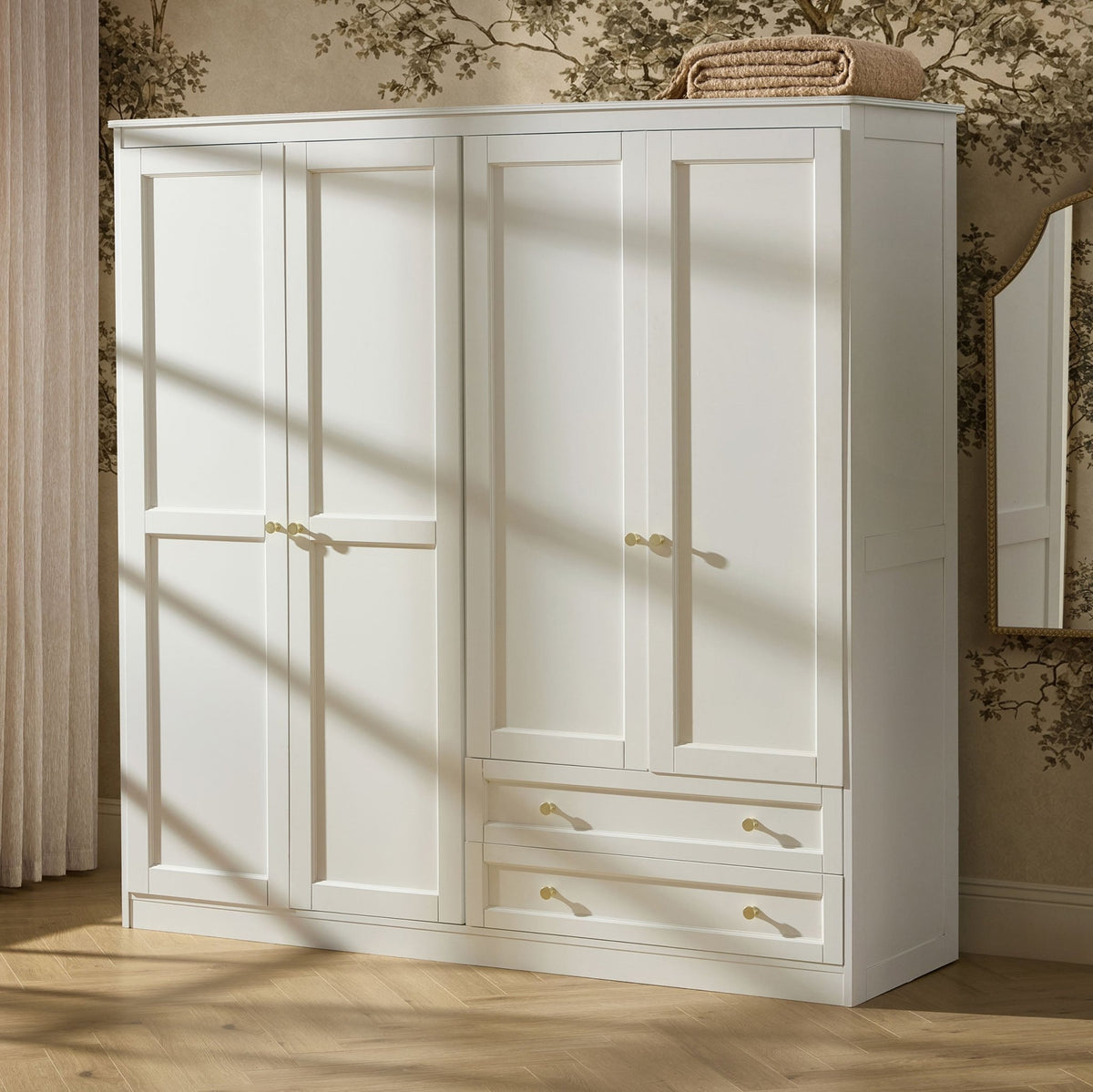 Ruby 4 Door Wardrobe - Warm White - DUSK