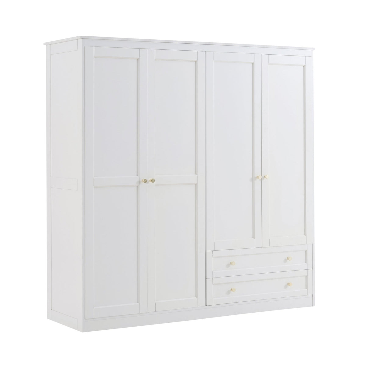 Ruby 4 Door Wardrobe - Warm White - DUSK