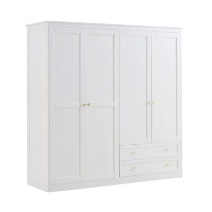 Ruby 4 Door Wardrobe - Warm White - DUSK