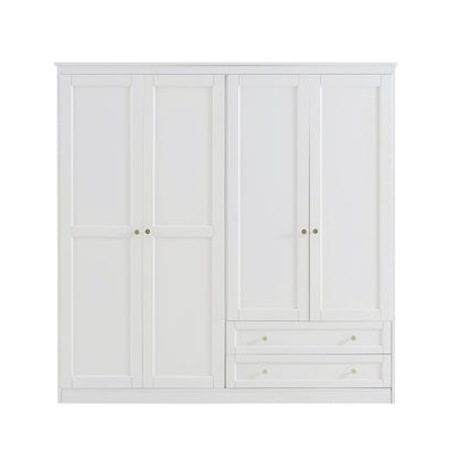 Ruby 4 Door Wardrobe - Warm White - DUSK