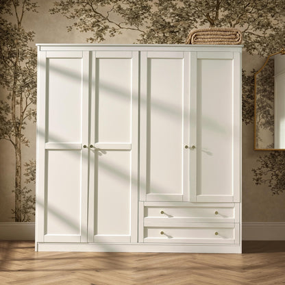 Ruby 4 Door Wardrobe - Warm White - DUSK
