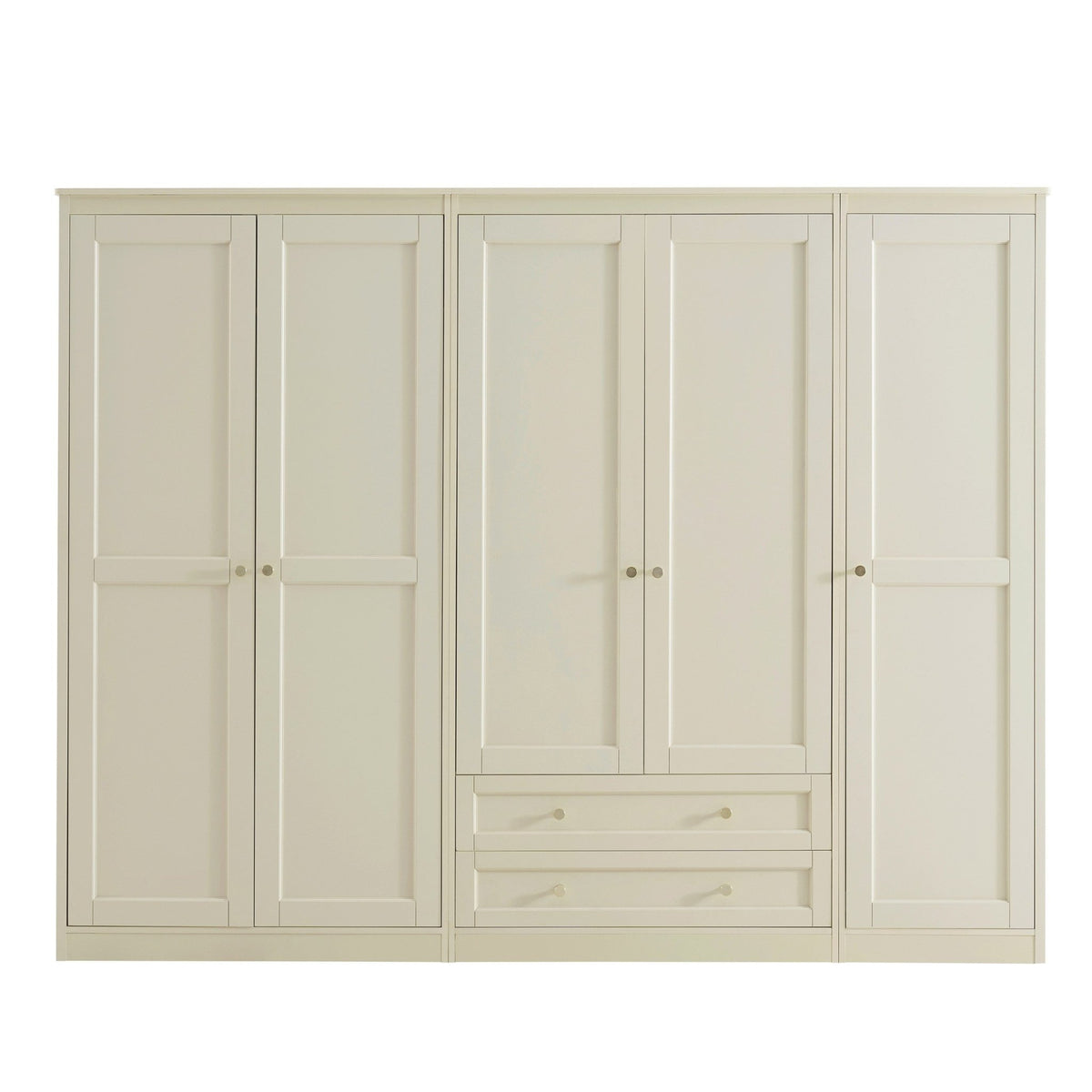 Ruby 5 Door Wardrobe with Drawers - Cream - DUSK