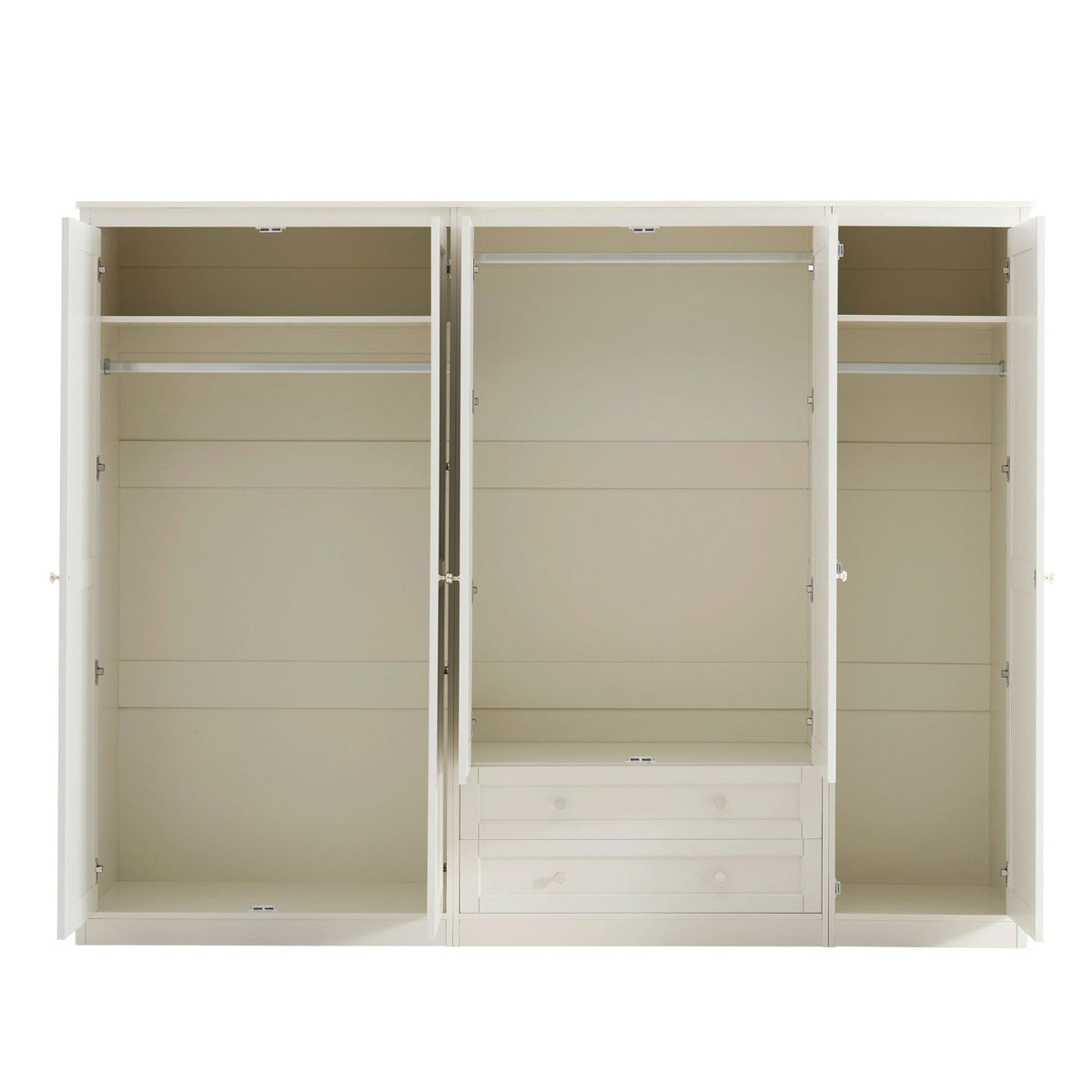 Ruby 5 Door Wardrobe with Drawers - Cream - DUSK