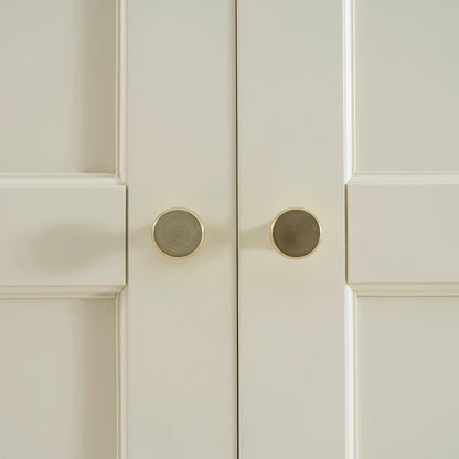 Ruby 6 Door Wardrobe with Drawers - Cream - DUSK