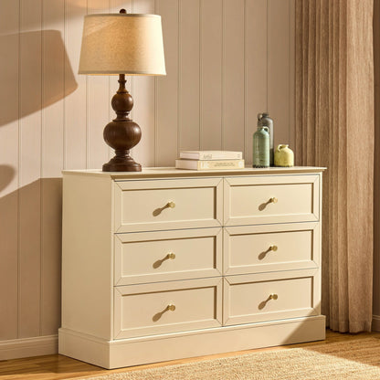 Ruby 6 Drawer Chest - Cream - DUSK