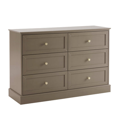 Ruby 6 Drawer Chest - Mushroom Brown - DUSK