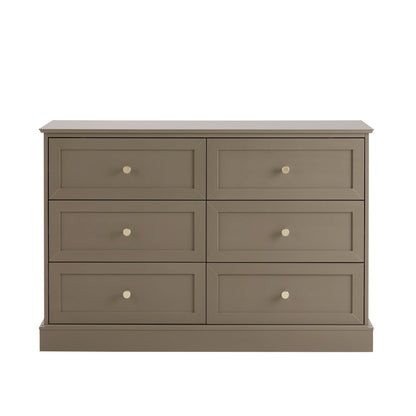 Ruby 6 Drawer Chest - Mushroom Brown - DUSK