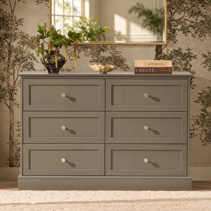 Ruby 6 Drawer Chest - Mushroom Brown - DUSK