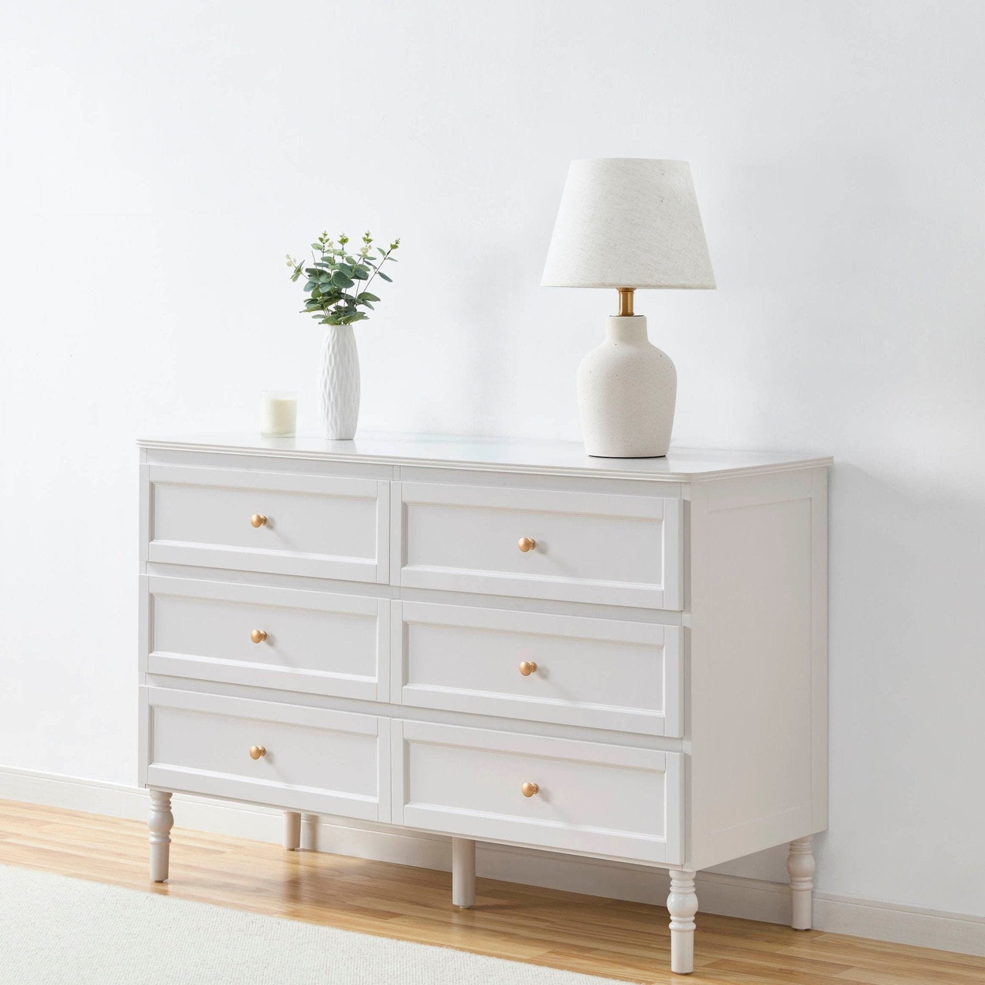 Ruby 6 Drawer Chest - Stone Grey - DUSK