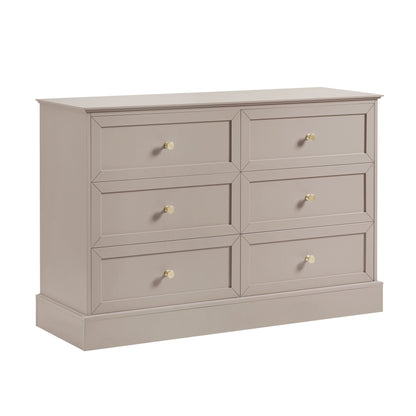 Ruby 6 Drawer Chest - Taupe - DUSK