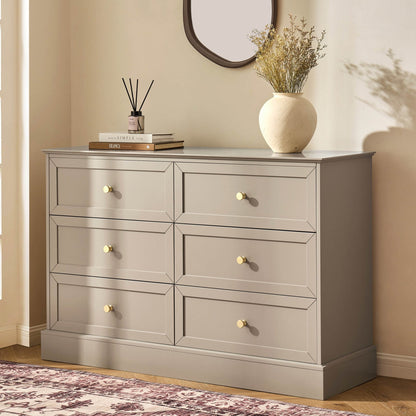 Ruby 6 Drawer Chest - Taupe - DUSK