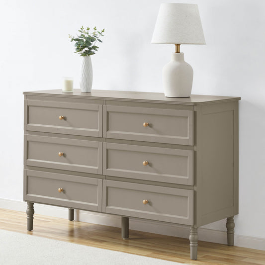 Ruby 6 Drawer Chest - Taupe - DUSK