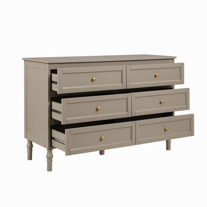Ruby 6 Drawer Chest - Taupe - DUSK