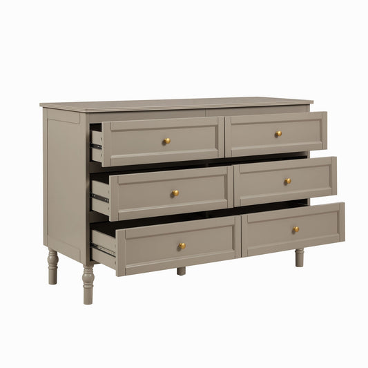 Ruby 6 Drawer Chest - Taupe - DUSK