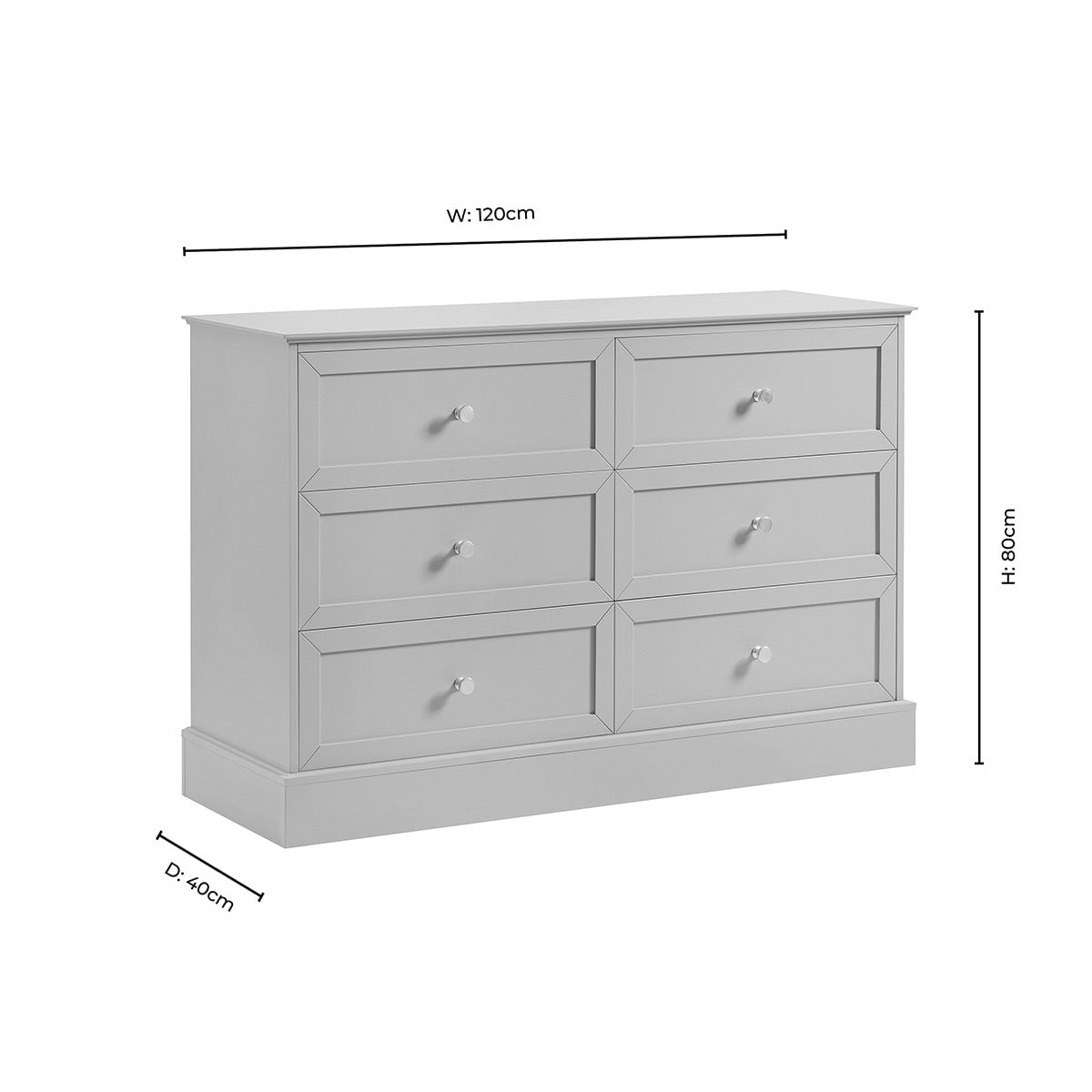 Ruby 6 Drawer Chest - Taupe - DUSK