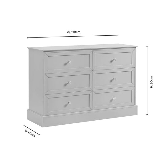 Ruby 6 Drawer Chest - Taupe - DUSK