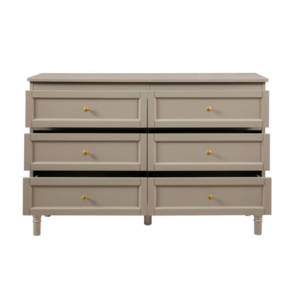 Ruby 6 Drawer Chest - Taupe - DUSK