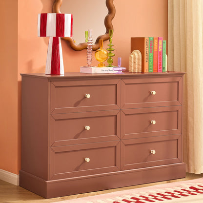 Ruby 6 Drawer Chest - Terracotta - DUSK