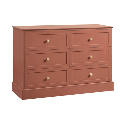 Ruby 6 Drawer Chest - Terracotta - DUSK