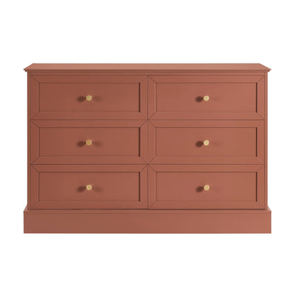 Ruby 6 Drawer Chest - Terracotta - DUSK