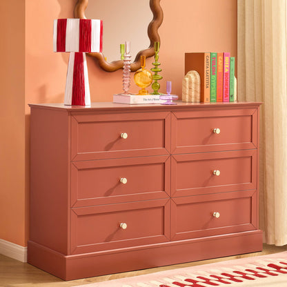 Ruby 6 Drawer Chest - Terracotta - DUSK